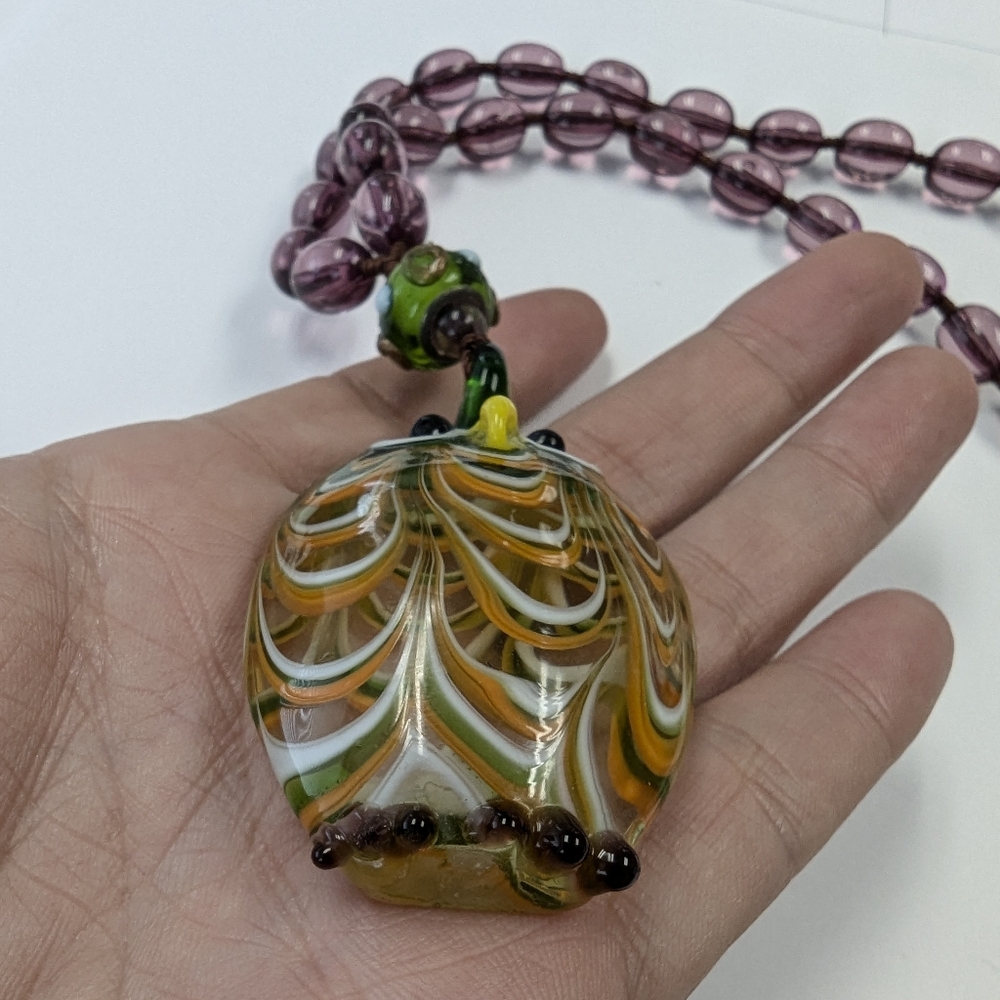 EVC LARGE GLASS OWL NECKLACE - Picture 7 of 9